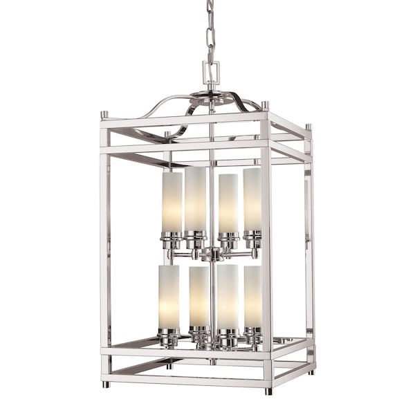Z-Lite Altadore 8 Light Pendant, Brushed Nickel & Matte Opal 182-8 - main